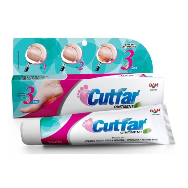 A versatile solution for cracked heels, chapped lips, cuts, wounds, and skin rashes - Cutfar Ointment